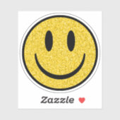 Glitter Smile Face Custom-Cut Vinyl Stickers シール (シート)