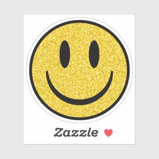 Glitter Smile Face Custom-Cut Vinyl Stickers シール (シート)