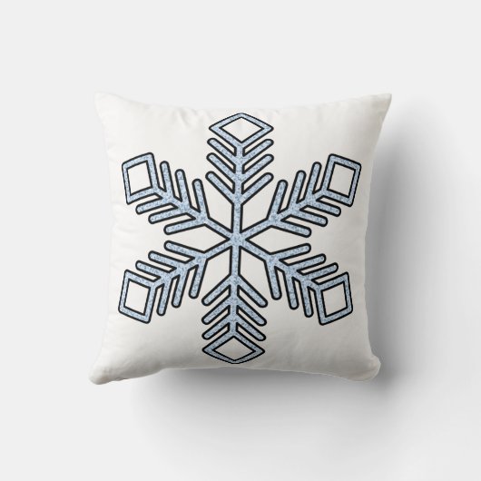 Glitter Snowflake - Baby Blue Branches クッション (裏面)