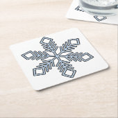 Glitter Snowflake - Baby Blue Branches スクエアペーパーコースター (アングル)
