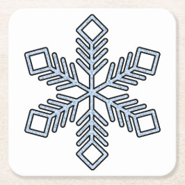 Glitter Snowflake - Baby Blue Branches スクエアペーパーコースター