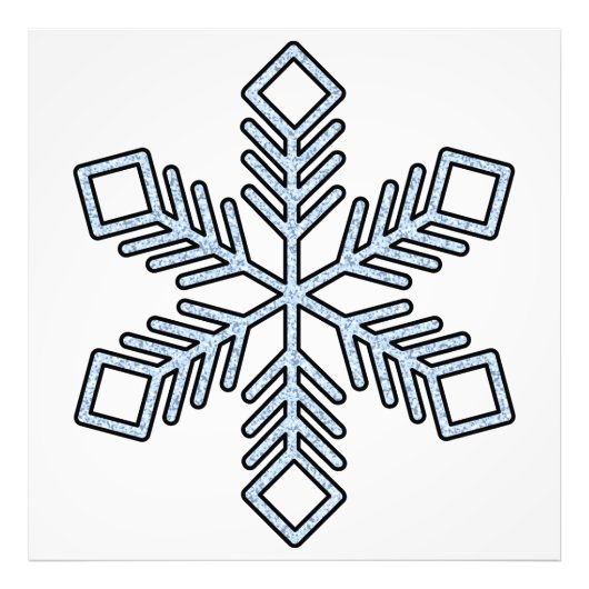 Glitter Snowflake - Baby Blue Branches フォトプリント (正面)