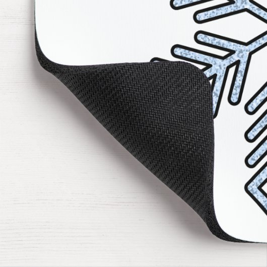 Glitter Snowflake - Baby Blue Branches マウスパッド (コーナー)