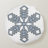 Glitter Snowflake - Baby Blue Branches ラウンドクッション (裏面)