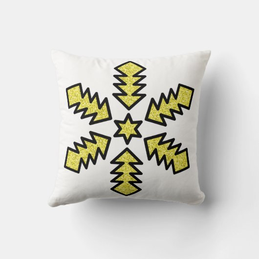 Glitter Snowflake - Yellow Star クッション (裏面)
