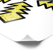 Glitter Snowflake - Yellow Star フォトプリント (角)