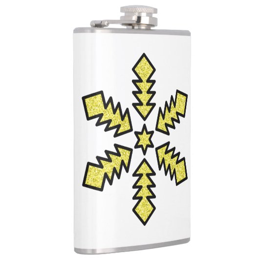 Glitter Snowflake - Yellow Star フラスク (右)