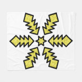 Glitter Snowflake - Yellow Star フリースブランケット (正面(横))