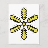 Glitter Snowflake - Yellow Star ポストカード (正面)