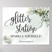 Glitter station sign eucalyptus succulent shower ポスター (正面)