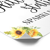 Glitter station sign sunflowers bridal shower ポスター (角)