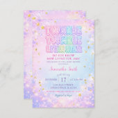 Glitter Twinkle Twinkle Little Star Baby Shower 招待状 (正面/裏面)