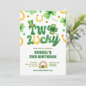Glitter Two Lucky St Patrick 2nd Birthday 招待状 (スタンド正面)