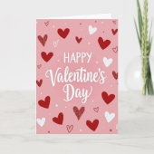 Glitter Valentine Hearts Day Card カード (正面)