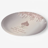 Glitter Whisk Rose Gold Glitter Drips Bakery    ペーパープレート (アングル)