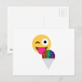 glitter wink emoji ポストカード (正面/裏面)