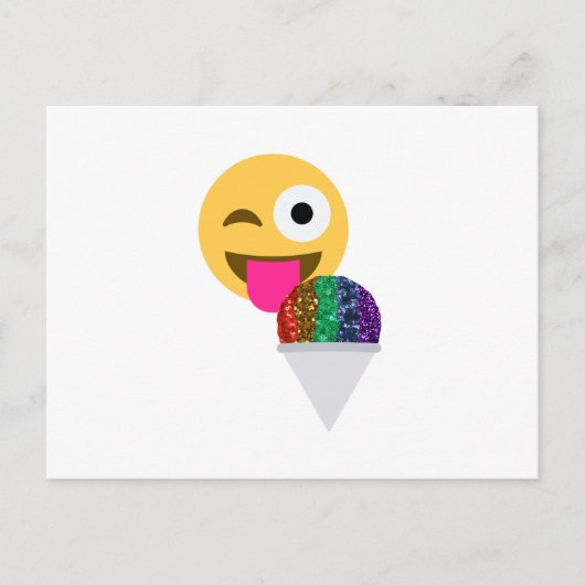 glitter wink emoji ポストカード (正面)