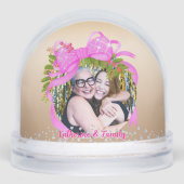 Glittering Christmas Pink Bow Photo Gold (正面)