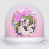 Glittering Christmas Pink Bow Photo Pink (正面)