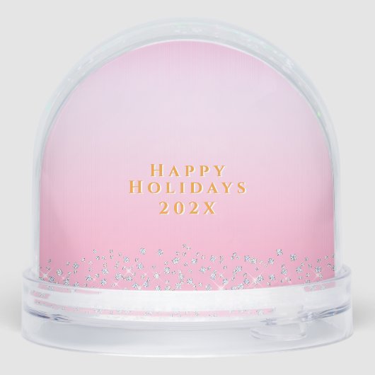 Glittering Christmas Pink Bow Photo Pink (裏面)