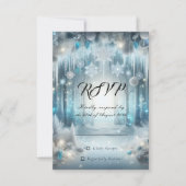 Glittering Snowy Forest Wedding 出欠カード (正面)