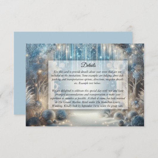 Glittering Snowy Forest Wedding Enclosure Card エンクロージャーカード (正面/裏面)