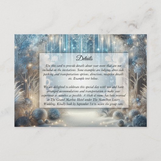 Glittering Snowy Forest Wedding Enclosure Card エンクロージャーカード (正面)