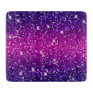 Glitters Sparkles Purple Pink Texture カッティングボード