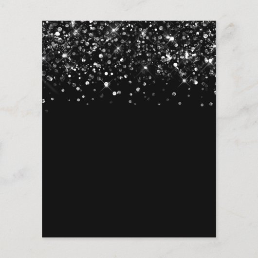Glittery Black Sweet 16 Invite チラシ (裏面)