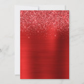 Glittery Bright Red Foil Quinceañera 招待状 (裏面)