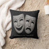 Glittery Comedy & Tragedy Drama Mask クッション (ブランケット)