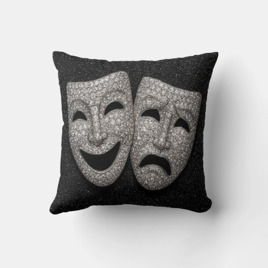 Glittery Comedy & Tragedy Drama Mask クッション (裏面)