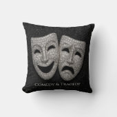 Glittery Comedy & Tragedy Drama Mask クッション (正面)