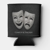 Glittery Comedy & Tragedy Drama Mask 缶クーラー (正面)