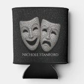 Glittery Comedy & Tragedy Drama Mask 缶クーラー (裏面)