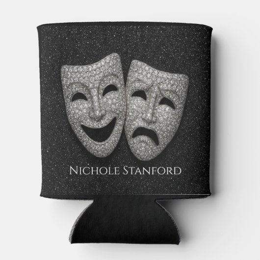 Glittery Comedy & Tragedy Drama Mask 缶クーラー (裏面)