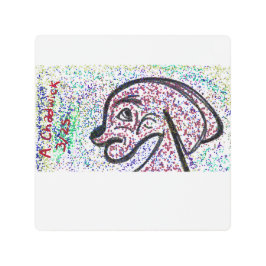 Glittery Dog Metal Wall Art メタルプリント