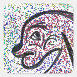Glittery Dog Sticker Sheets スクエアシール