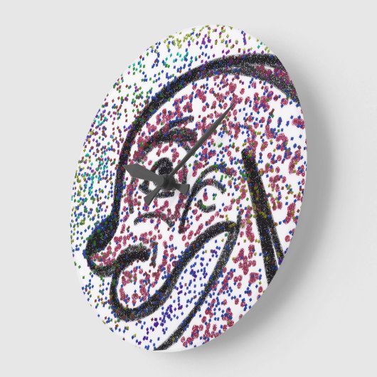 Glittery Dog Wall Clock ラージ壁時計 (傾斜)