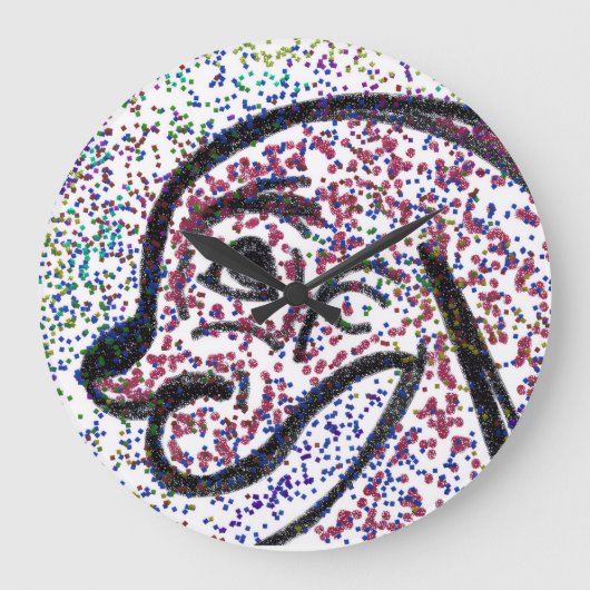 Glittery Dog Wall Clock ラージ壁時計 (正面)