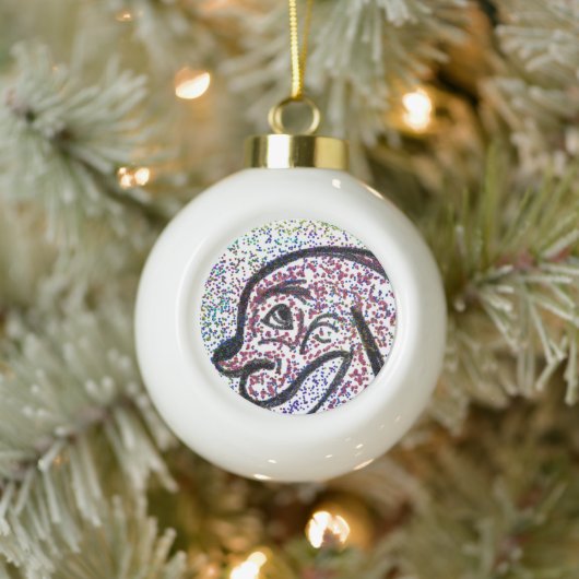 Glittery Doggie Ceramic Ball Ornament セラミックボールオーナメント (ツリー)