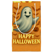 Glittery Ghost Halloween スモールペーパーバッグ (正面)