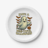 Glittery Ghost “Have a Boo-tiful Halloween” ペーパープレート (正面)