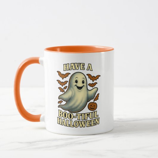 Glittery Ghost “Have a Boo-tiful Halloween” マグカップ (左)