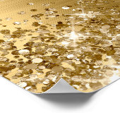 Glittery Gold Faux Foil Bridal Shower Welcome ポスター (角)