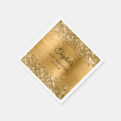Glittery Gold Foil 21st Birthday スタンダードカクテルナプキン (角)