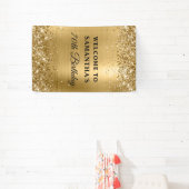 Glittery Gold Foil 70th Birthday Vertical 横断幕 (インサイチュ)