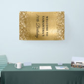 Glittery Gold Foil 70th Birthday Vertical 横断幕 (トレードショー)