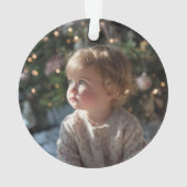 Glittery Gold Girly Signature Calligraphy Photo オーナメント (裏面)