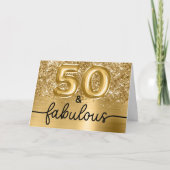 Glittery Gold Glam 50 and Fabulous カード (正面)